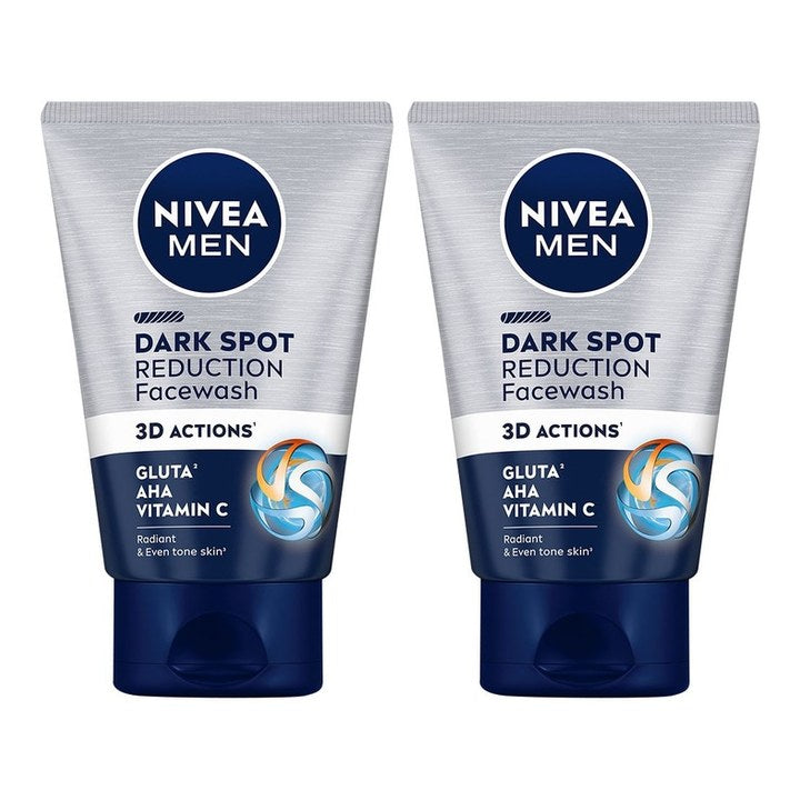 Nivea Men Set Of 2 Dark Spot Reduction Face Wash with 10X Whitening Effect - 100 g each