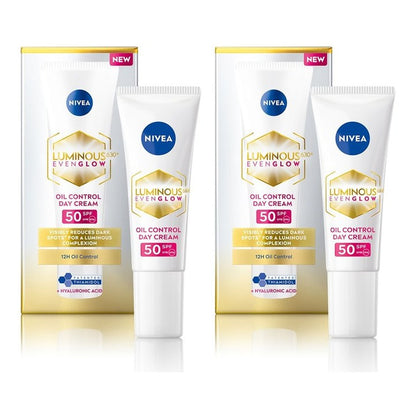 Nivea Set Of 2 Luminous Even Glow Oil SPF50 Day Cream - 10ml Each