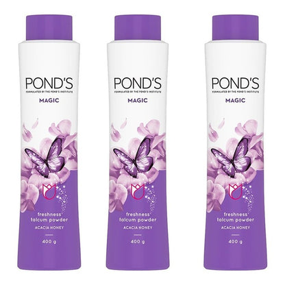 Ponds Set of 3 Magic Freshness Talcum Powder with Acacia Honey - 400g each