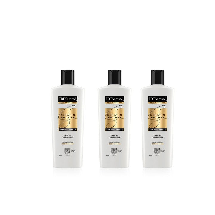 TRESemme Set of 3 Keratin Smooth Conditioner with Keratin for Straight Hair - 335 ml Each