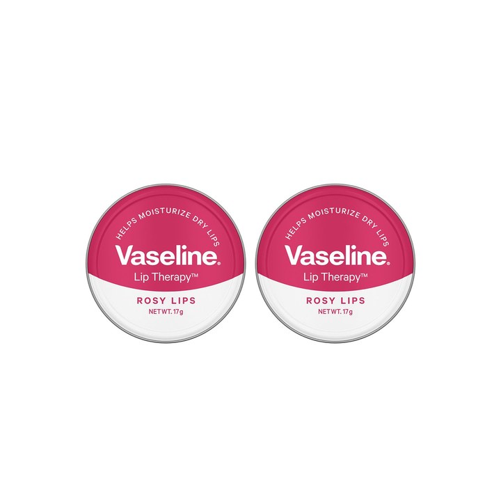 Vaseline Set of 2 Lip Therapy Tins For Moisturised & Soft Lips 17g each - Rosy Lips