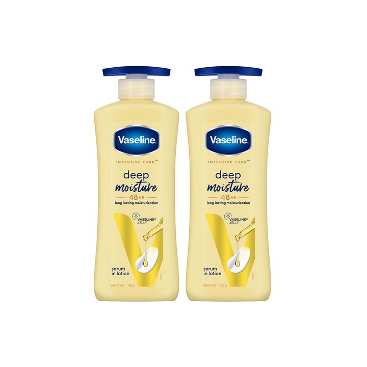 Vaseline Set of 2 Deep Moisture Body Lotion with Ceramides Hyaluron - 400ml each