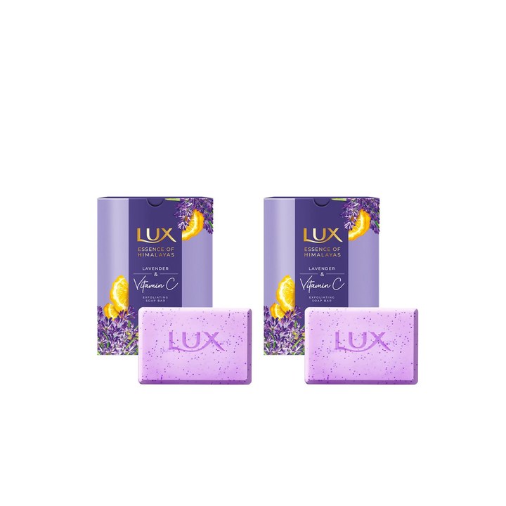 LUX Set Of 2 Essence of Himalayas Lavender Exfoliating Soap Bar - 5 Pieces Each