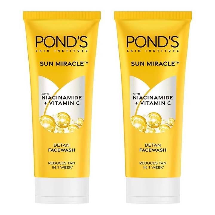 Ponds Set of 2 Sun Miracle Facewashes With Niacinamide & Vitamin C - 100g each