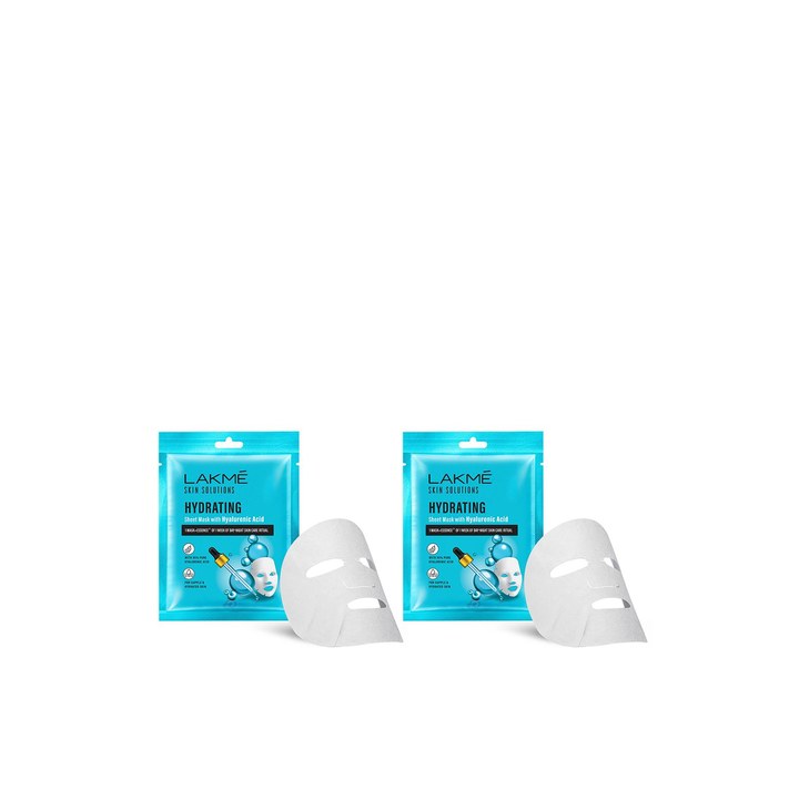 Lakme Set of 2 Skin Solutions Hydrating Sheet Mask with Hyaluronic Acid - 25ml