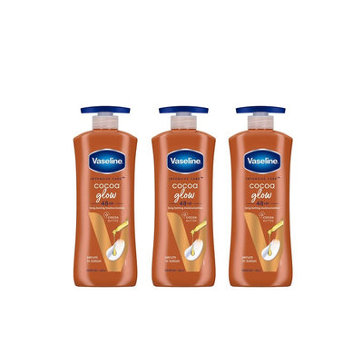 Vaseline Set of 3 Cocoa Glow Serum In Lotion with Pure Cocoa & Shea Butter - 600 ml each