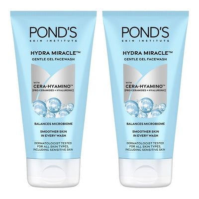 Ponds Set of 2 Hydra Miracle Gentle Gel Face Wash with Cera- Hyamino - 100g each