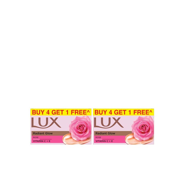 LUX Set of 5 Even Toned Glow Rose Soap with Vitamin C & E - 150 g Each
