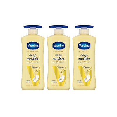 Vaseline Set of 3 Deep Moisture Body Lotion for Cushion Soft Skin - 400ml each