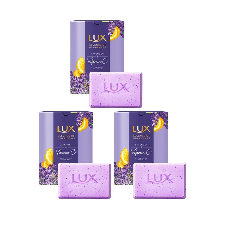 LUX Essence of Himalayas Set of 15 Lavender & Vitamin C Exfoliating Soap Bar - 125g each