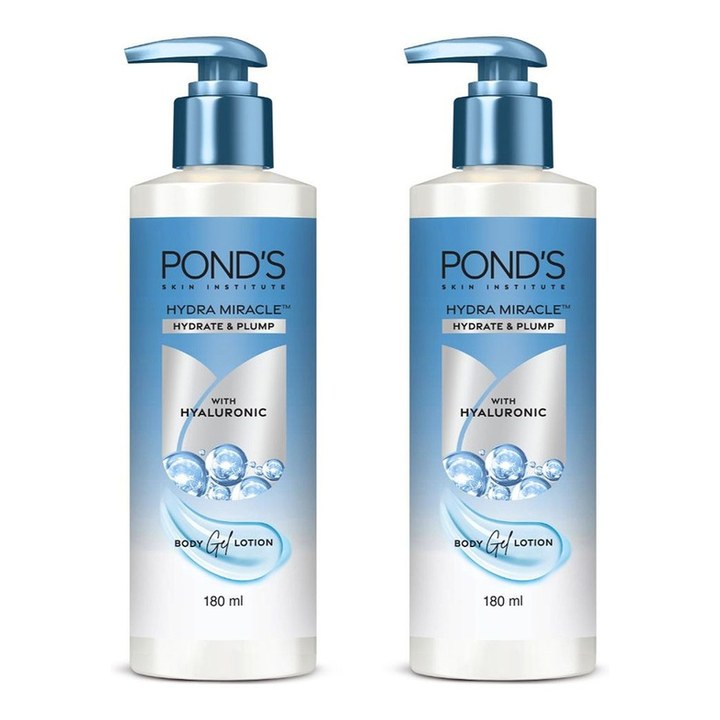 Ponds Set Of 2 Hydra Miracle Hydrate & Plump Body Gel Lotion - 180ml Each