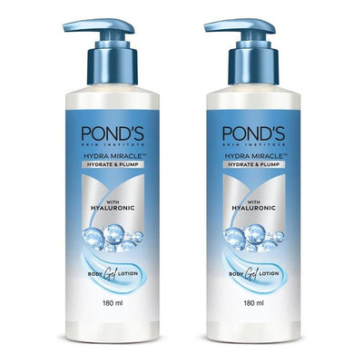 Ponds Set Of 2 Hydra Miracle Hydrate & Plump Body Gel Lotion - 180ml Each