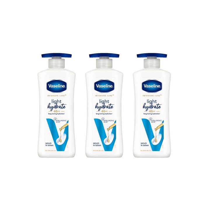 Vaseline Set of 3 Non-Sticky Light Hydrate Serum In Lotion with Vitamin B3 - 400 ml each
