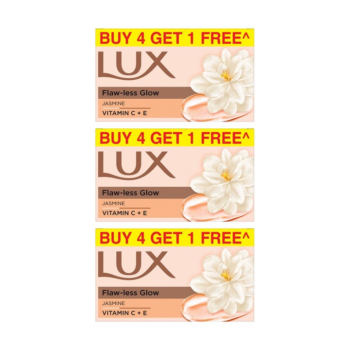 LUX Set of 15 Flaw-Less Glow Jasmine Soap with Vitamin C & E - 150 g each