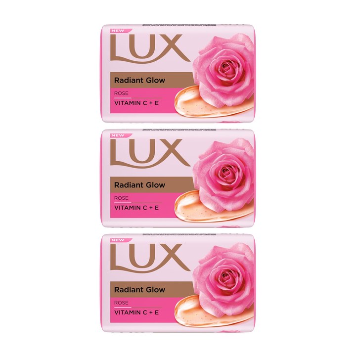 LUX Set of 9 Radiant Glow Rose Soap with Vitamin C & E - 150 g each