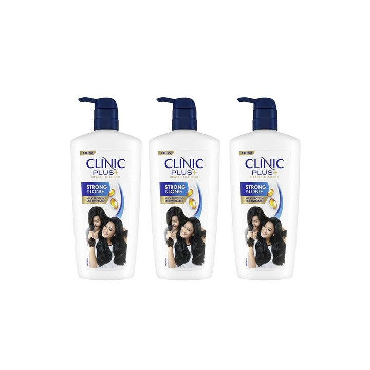 Clinic Plus Set Of 3 Strong & Long Shampoo With Milk Protein - 650ml Each