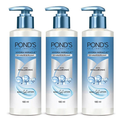 Ponds Set Of 3 Hydra Miracle Hydrate & Plump Body Gel Lotion - 180ml Each
