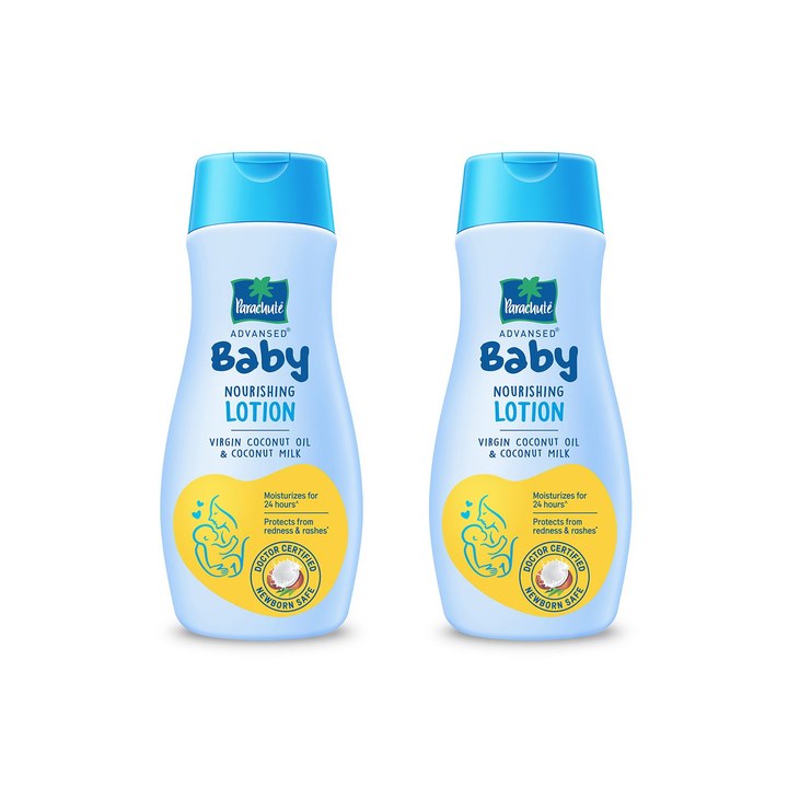 Parachute Set of 2 Advanced Baby Lotions - Virgin Coconut Oil & Coconut Milk - 200ml each