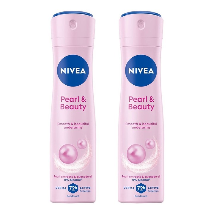 Nivea Women Set of 4 Pearl & Beauty 0% Alcohol Deodorants - 150 ml each
