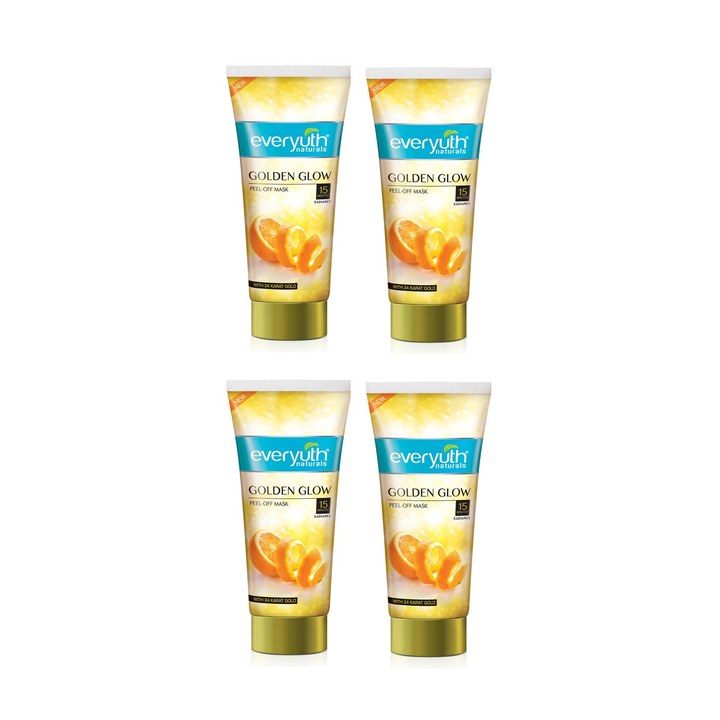 everyuth Naturals Set Of 4 Advanced Golden Glow Peel-off Mask With 24K Gold - 100g each