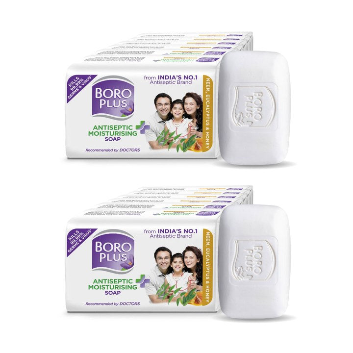 BOROPLUS Set of 12 Antiseptic & Moisturising Soap with Neem & Honey - 125 g Each
