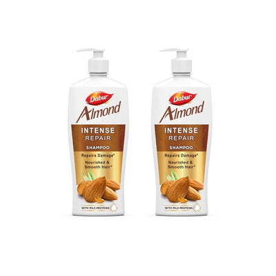 Dabur Set Of 2 Almond Intense Repair Shampoo for Nourished & Smooth Hair - 650ml each