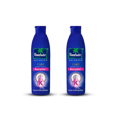 Parachute Set Of 2 Advansed Gold Keratin Coconut Hair Oil - 300ml Each