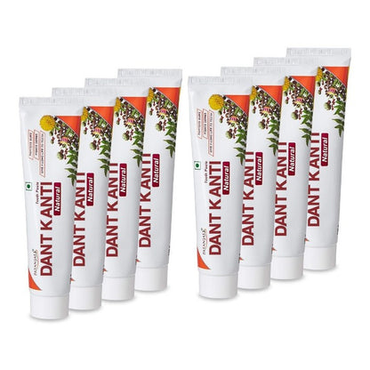 Patanjali Set of 8 Dant Kanti Natural Toothpastes for Strong Teeth & Gums - 200 g each