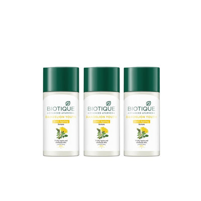 Biotique Set of 3 Dandelion Youth Anti-Ageing Serum for Dull & Dry Skin - 40 ml each