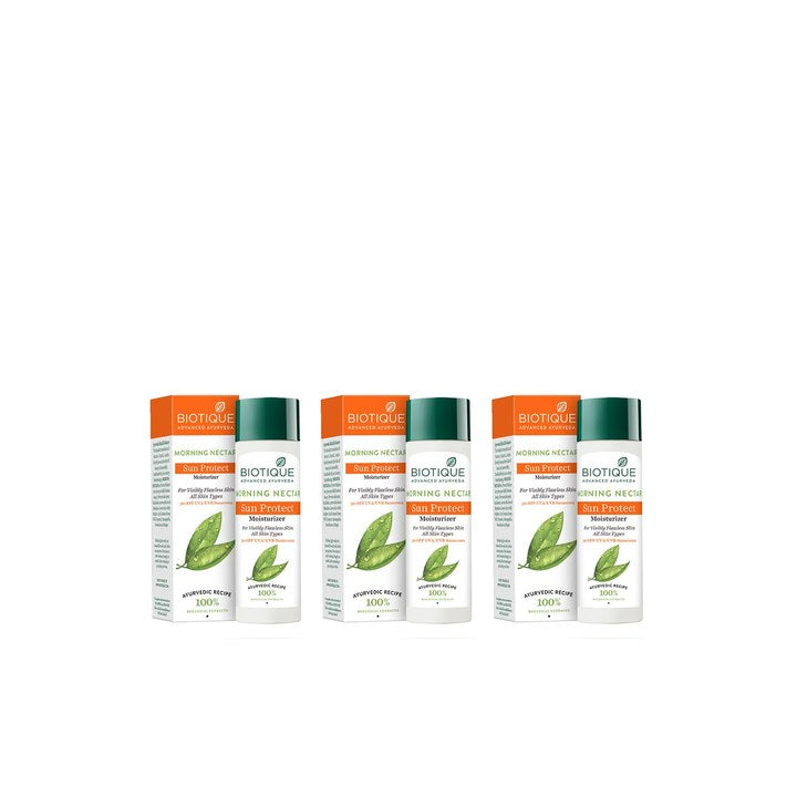 Biotique Set of 3 Morning Nectar SunProtect 30+SPF UVA+UVB Moisturizer - 120 ml each
