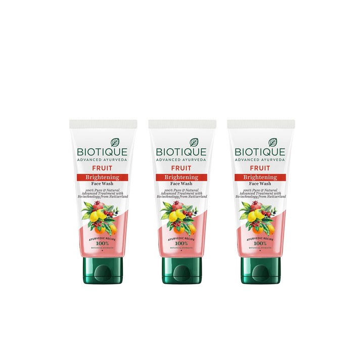 Biotique Set of 3 Fruit Brightening Face Wash - 100 ml each