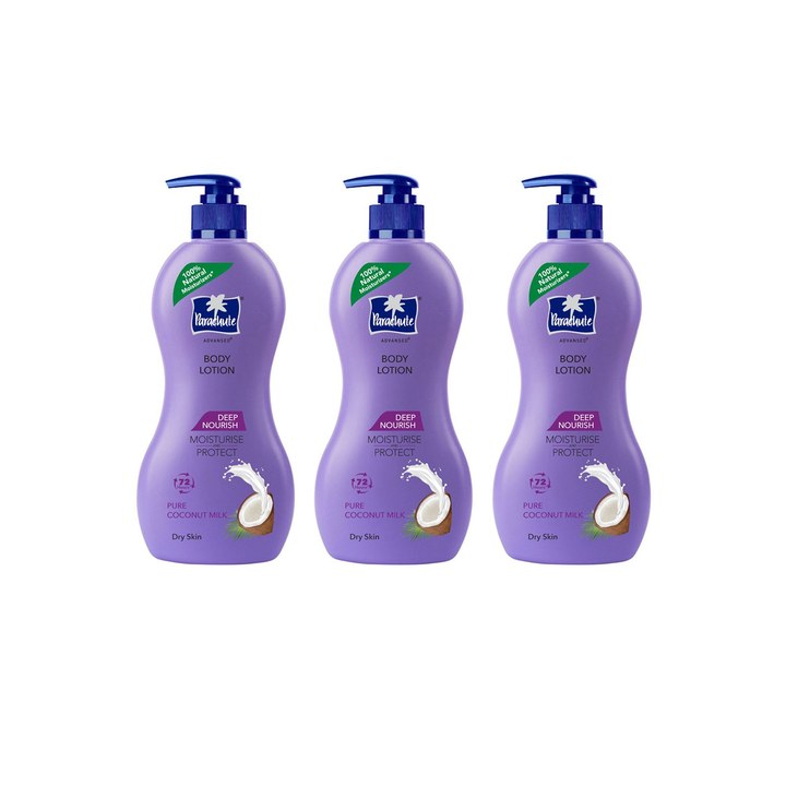 Parachute Set of 3 Advansed Deep Nourish Body Lotion with Pure Coconut Milk - 400 ml each