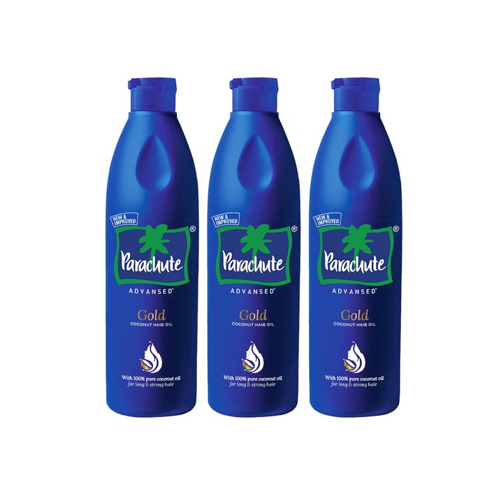 Parachute Set of 3 Gold Coconut Advansed Hair Oil for Long & Strong Hair - 400 ml each