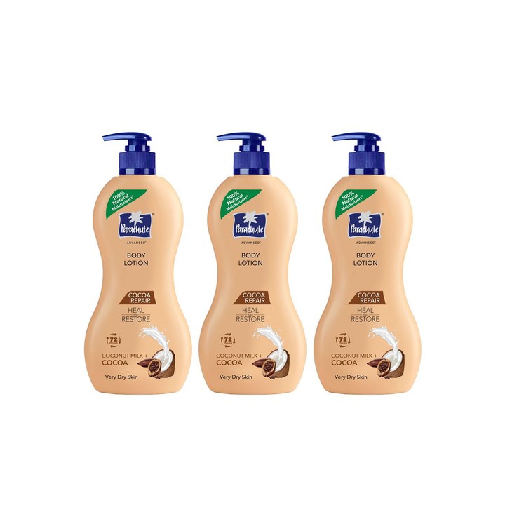 Parachute Set Of 3 Advansed Cocoa Repair Intense Moisture Body Lotion - 400ml Each