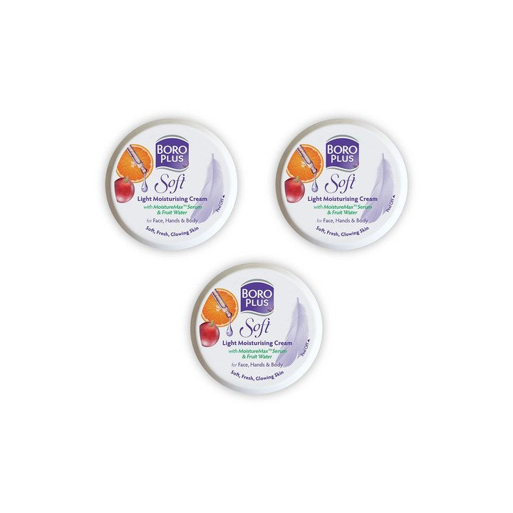 BOROPLUS Set Of 3 Soft Light Moisturising Cream - 200ml Each