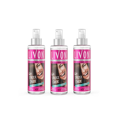 Livon Set of 3 Hair Serum for Frizz-Free Smooth Hair With Argan Oil & Vitamin E - 200ml