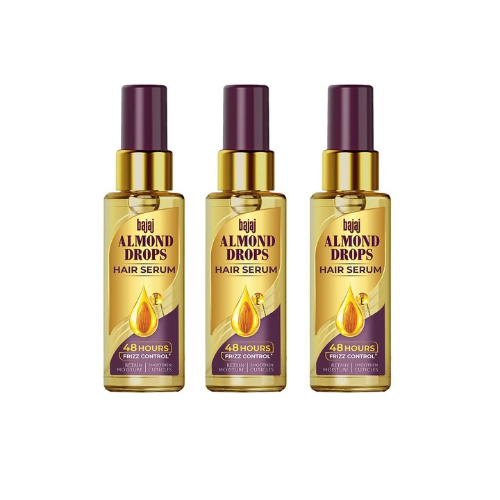 BAJAJ CONSUMER CARE Set of 3 Almond Drops Hair Serum with Vitamin E - 50 ml each