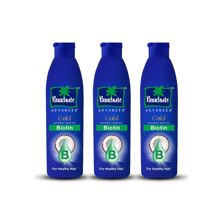 Parachute Set of 3 Advansed Gold Biotin Coconut Hair Oil for Fuller Hair - 300 ml Each