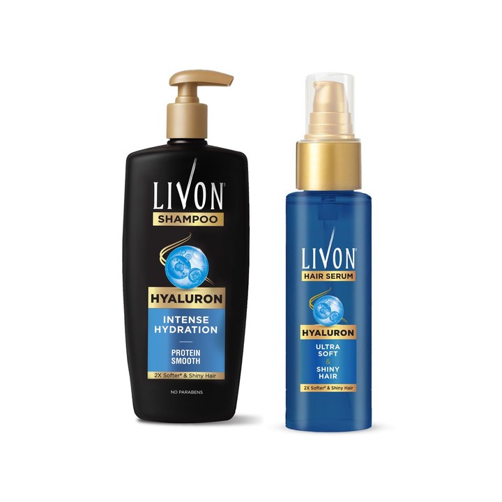 Livon Set of Hyaluron Shampoo 650ml & Hyaluron Hair Serum 48ml