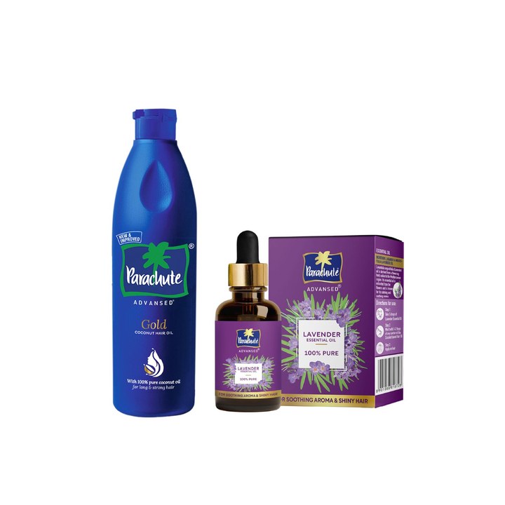 Parachute Advansed Set of Gold Coconut Hair Oil 400ml & Lavender Essential Oil 14ml