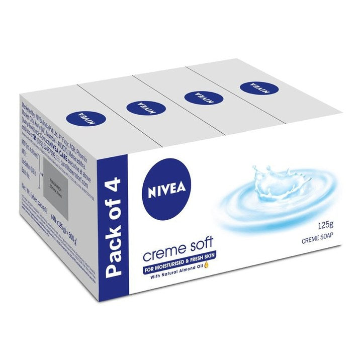 Nivea Set of 4 Creme Soft Soap with Natural Almond Oil - 125 g each