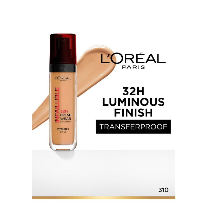 LOreal Paris Infallible 32H Fresh Wear SPF25 Foundation with Vitamin C 30 ml - No 310