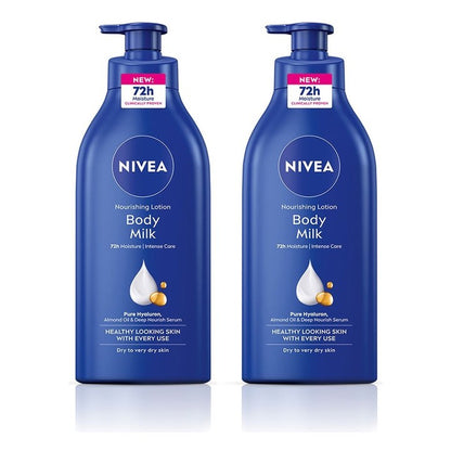 Nivea Set of 2 Body Milk Nourishing Lotion with Pure Hyaluron & Almond Oil - 625 ml each