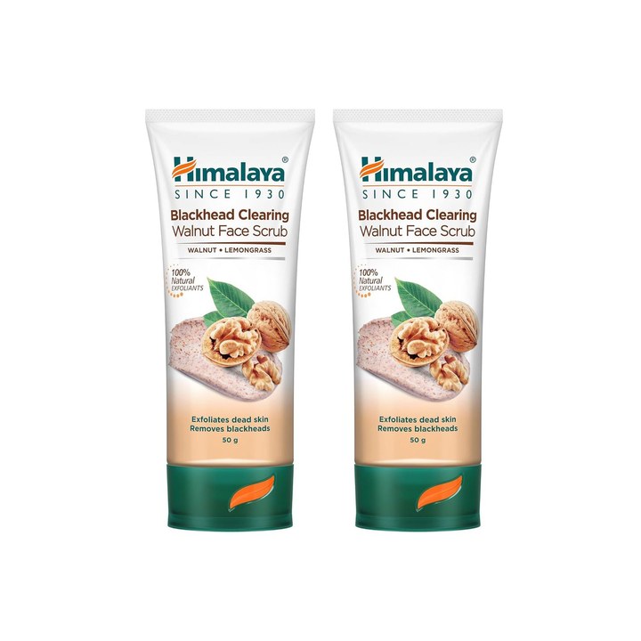Himalaya Set of 2 Blackhead Clearing Walnut Facial Scrub With Lemongrass