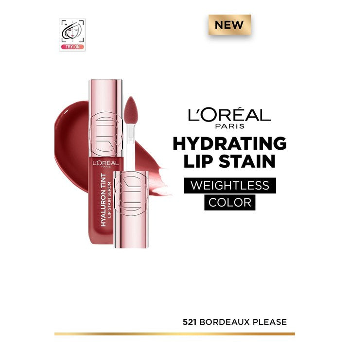 LOreal Paris Hyaluron Tint Weightless Lip Stain Serum 5 ml - Bordeaux Please 521
