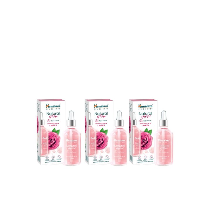 Himalaya Set of 3 Natural Glow Hydration Rose Face Serum with Niacinamide - 30 ml each