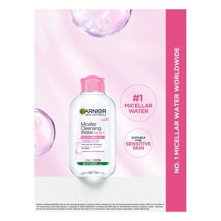 Garnier Micellar Gentle Cleanser & Make Up Remover For Everyday Use - 125 ml