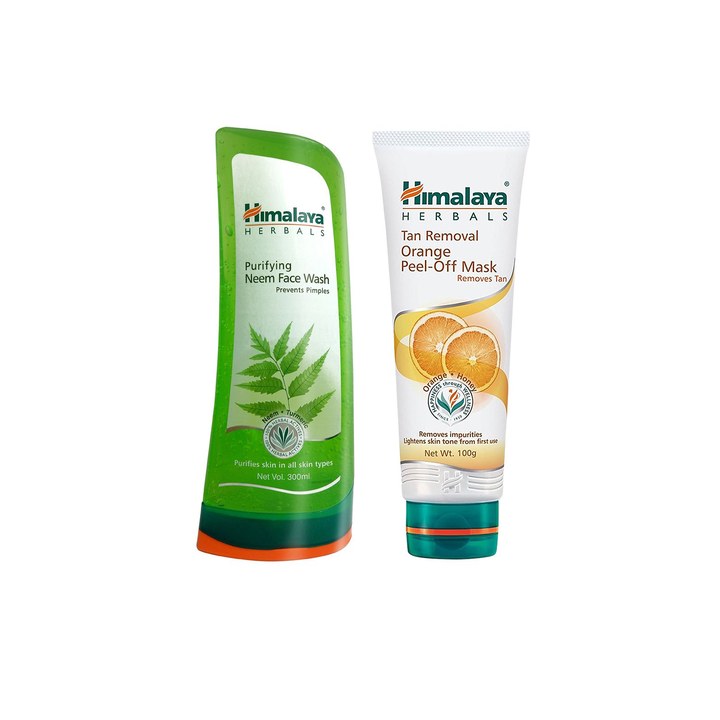 Himalaya Set of Orange Peel-off Mask and Neem Face Wash