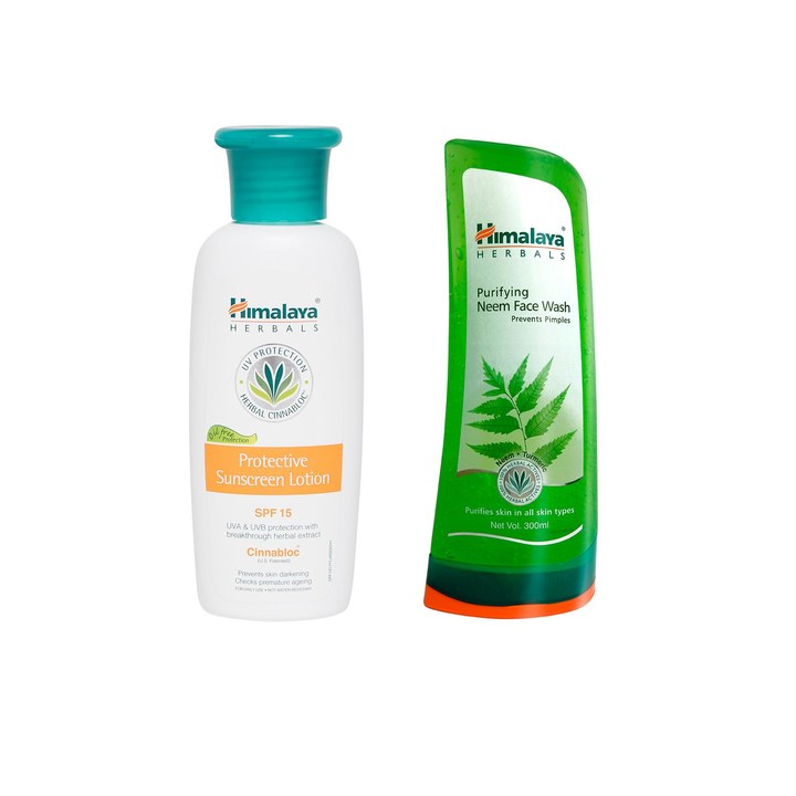 Himalaya Cinnabloc Protective SPF 15 Sunscreen Lotion & Purifying Neem Face Wash