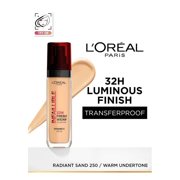 LOreal Paris Infallible 32H Fresh Wear Foundation 30 ml - Radiant Sand 250